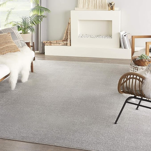 Nourison Home Nourison Essentials Silver Grey 8' x 10' Area Rug - Easy Clean, Non Shedding, Bed Room, Living Room, Dining Room, Kitchen (8' x 10')
