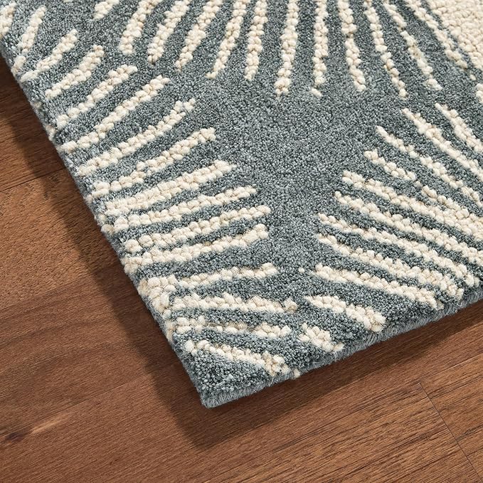 Nicole Miller New York Kendall Fluted Geo Handcrafted Area Rug, 100% Wool Rug, Grey, 8'x10'
