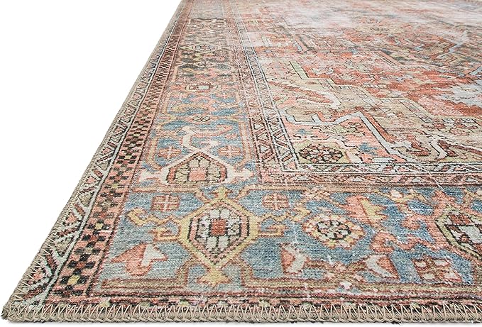 Loloi Loren Collection LQ-15 Terracotta/Sky 5'-0" x 7'-6" Area Rug