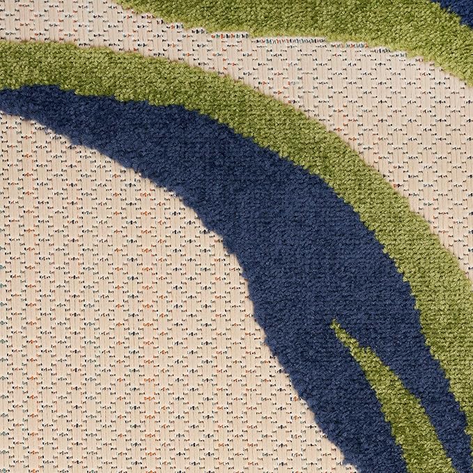 Nourison Home Aloha Multicolor 7'10" x 10'6" Area Rug - Easy Clean, Non Shedding, Bed Room, Living Room, Dining Room, Kitchen (8' x 11')