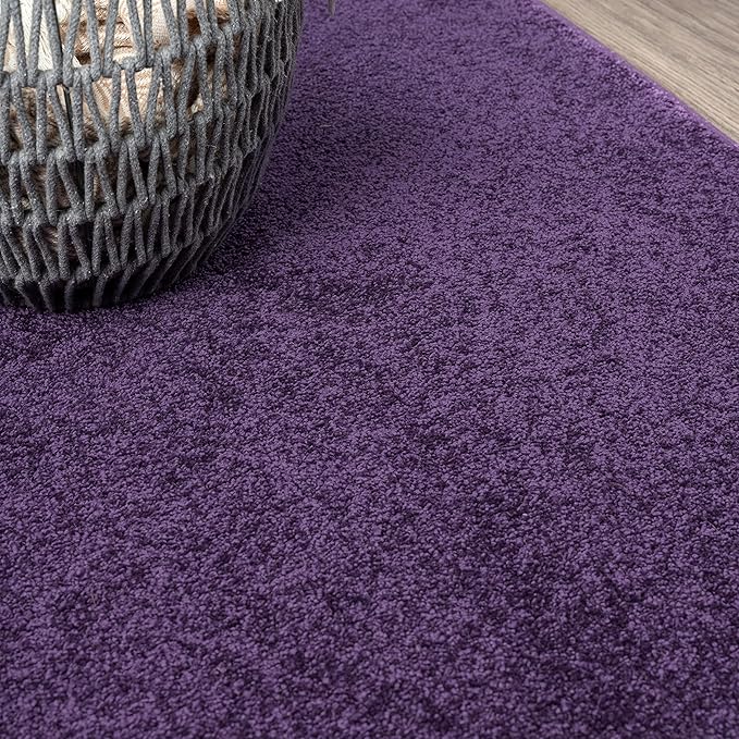 JONATHAN Y Haze Solid Low-Pile Purple 7x7 Square Indoor Area Rug, Coastal,Bohemian,Minimalist,Classic, Easy-Cleaning for Living Room,Bedroom,Kitchen,Pet Friendly,Non-Shedding (SEU100N-7SQ)
