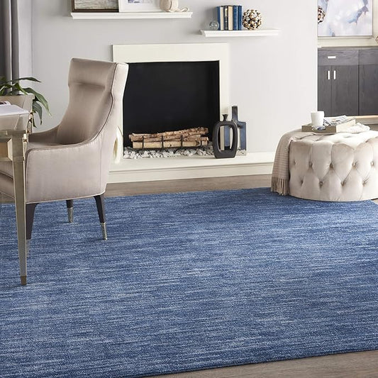 Nourison Home Nourison Essentials Navy Blue 8' x 11' Area Rug - Easy Clean, Non Shedding, Bed Room, Living Room, Dining Room, Kitchen (8' x 11')