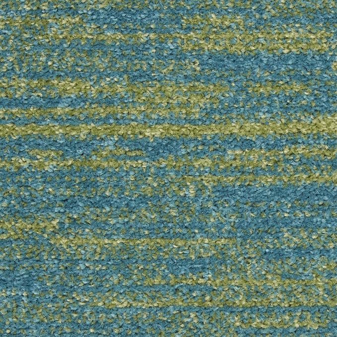 Nourison Home Nourison Essentials Blue Green 5' x Square Area Rug - Easy Clean, Non Shedding, Bed Room, Living Room, Dining Room, Kitchen (5' x Square)