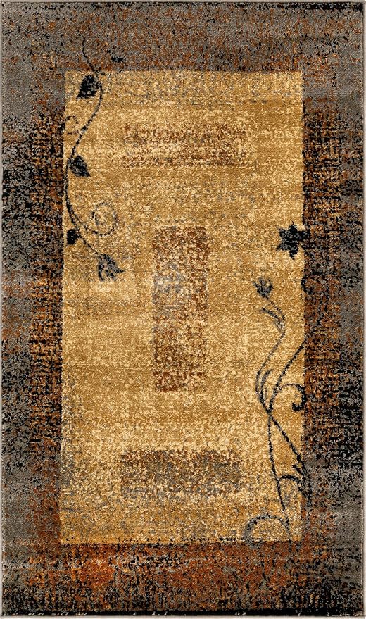 Unique Loom Barista Collection Area Rug - Excelsa (3' 1" x 5' 3" Rectangle, Beige/Brown)