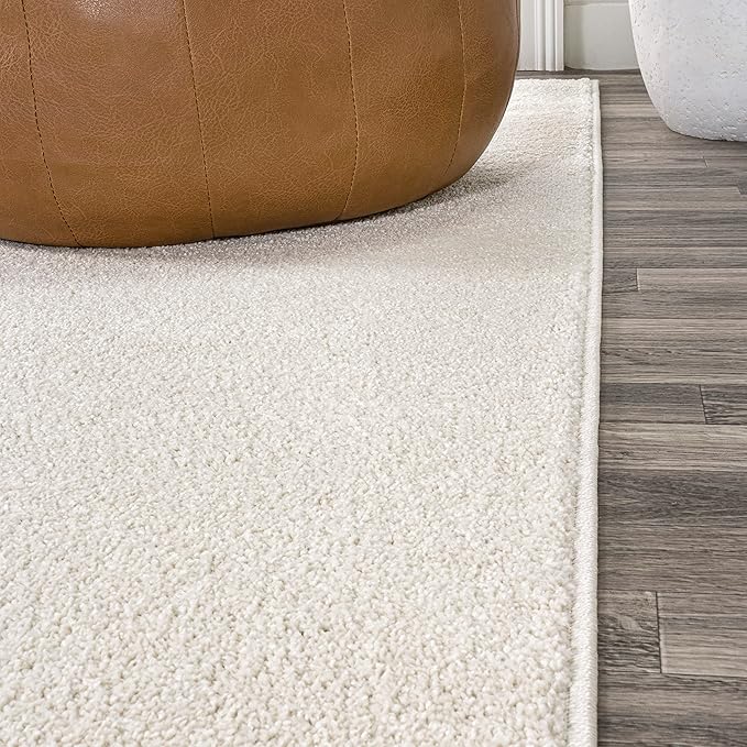 JONATHAN Y Haze Solid Low-Pile Cream Indoor Area Rug 12x15, Coastal,Bohemian,Minimalist,Classic, Easy-Cleaning for Living Room,Bedroom,Kitchen,Pet Friendly,Non-Shedding (SEU100T-15)