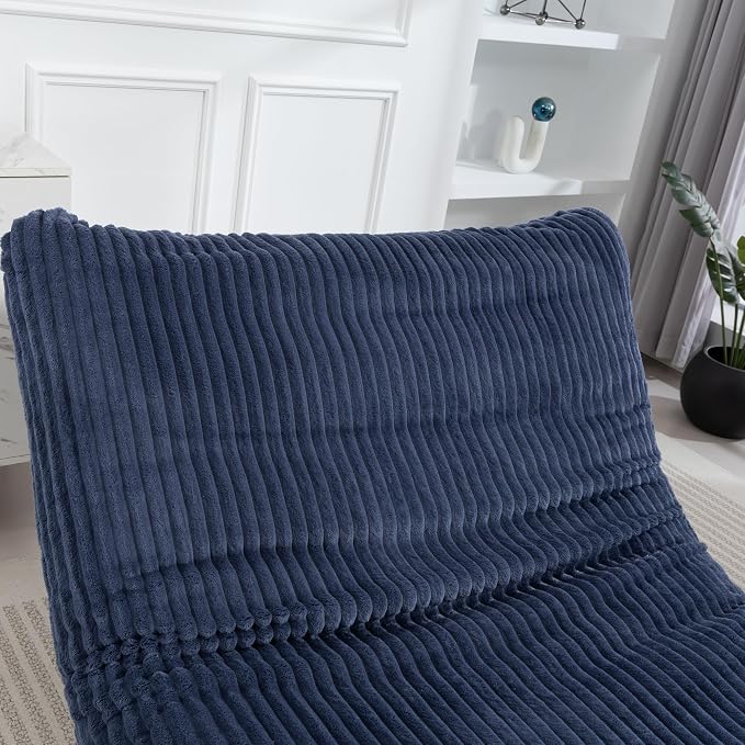 Living Room Chairs Comfy Accent Reading Chair Giant Bean Bag Cloud Chair with Frame for Adults Oversized Beanbag Lounge Sofa for Bedroom (Blue)