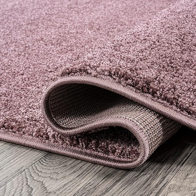 JONATHAN Y Haze Solid Low-Pile Light Purple 6x9 Oval Indoor Area Rug, Coastal,Bohemian,Minimalist,Classic, Easy-Cleaning for Living Room,Bedroom,Kitchen,Pet Friendly,Non-Shedding (SEU100R-6OV)