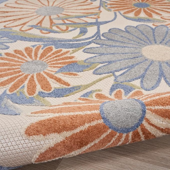 Nourison Home Aloha Beige Multicolor 2'3" x 8' Area Rug - Easy Clean, Non Shedding, Bed Room, Living Room, Dining Room, Kitchen (8' Runner)