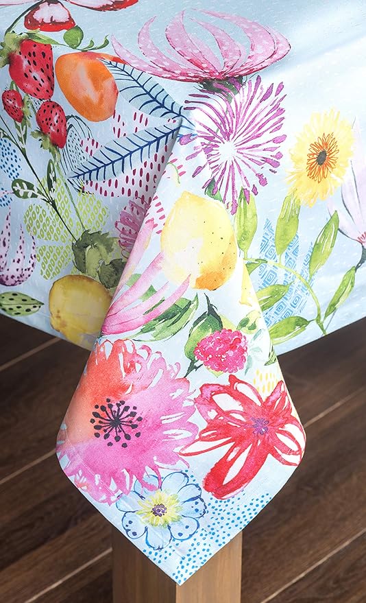 Maison d' Hermine Table Cloth Rectangle Table 100% Cotton 60 x 90 Inches Tablecloth Reusable Decorative for Dining Room Farmhouse Home Valentines Day Decorations Spring Summer - Jardin D'Ete - Mint