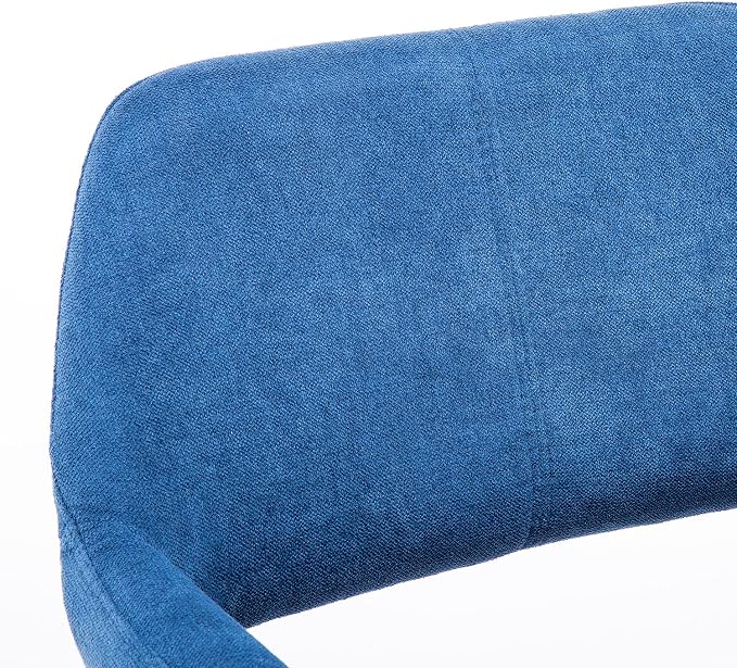 Desk Chair No Wheels Vanity Chair Comfy Accent Chair for Living Dining Room Bedroom Home Office Mid Century Modern Upholstered Armchair Sofa Chair (Blue, 1)