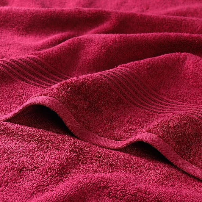 Superior Heritage Egyptian Cotton Face Towel Set, Small Towels for Kitchen, Home Bathroom, Guest Bath, Luxury Essentials, Plush, Absorbent Basics, Washcloths, Spa, Hotel, Resort, Set of 10, Burgundy