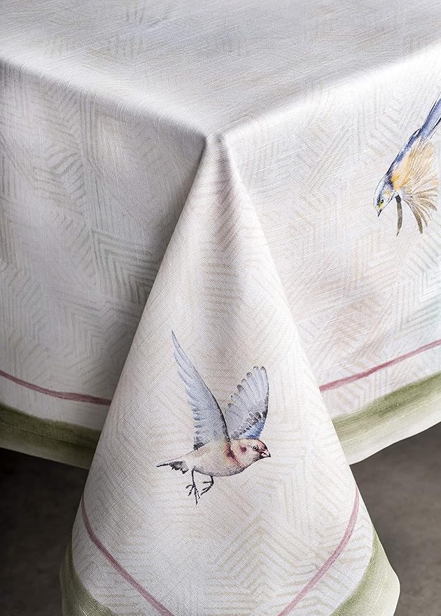 Maison d' Hermine Table Cloth Rectangle Table 100% Cotton 60 x 108 Inches Tablecloth Reusable Decorative for Dining Room Farmhouse Home Valentines Day Decorations Spring Summer - Flying Birds