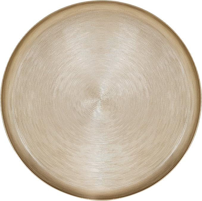 Kate and Laurel Stovring Mid-Century Tray, 16 Inch Diameter, Gold, Modern Tray for Serving, Storage, and Display