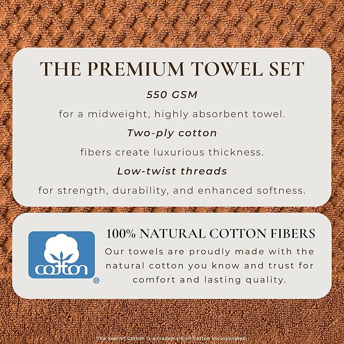 Great Bay Home Oversized Bath Sheets - 100% Cotton 2 Pack 68x35 Extra Large Towel - Absorbent, Durable, Quick-Dry Towels for Bathroom (Copper)