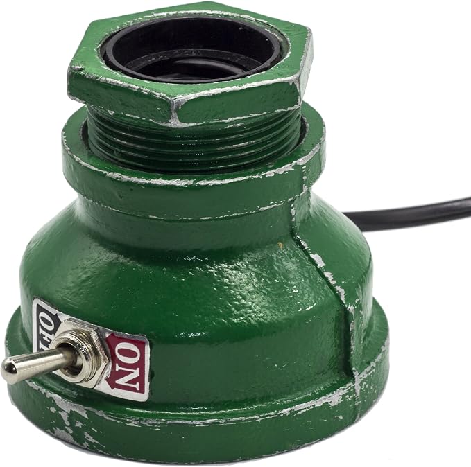 Loft Style Lamp, Corporal Green Steampunk Industrial Vintage Style, Water Pipe Table Desk Light with Dimmer, Aged Rustic Metal (Green) Replace The Bulb with dimmable Bulbs only