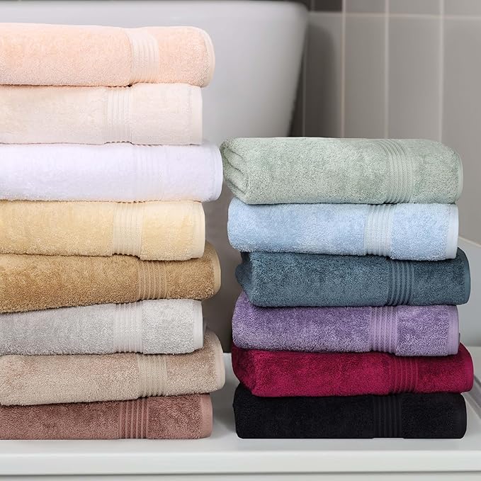 Superior Heritage Egyptian Cotton 3 Piece Towel Set, Heavyweight Towels for Bathroom, Guest Bath, Luxury Home Decor, Plush Absorbent Essentials, Includes 1 Bath, 1 Hand, 1 Face Towel, Royal Purple