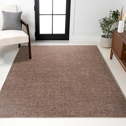JONATHAN Y Haze Solid Low-Pile Brown Indoor Area Rug 5x8, Coastal,Bohemian,Minimalist,Classic, Easy-Cleaning for Living Room,Bedroom,Kitchen,Pet Friendly,Non-Shedding (SEU100J-5)