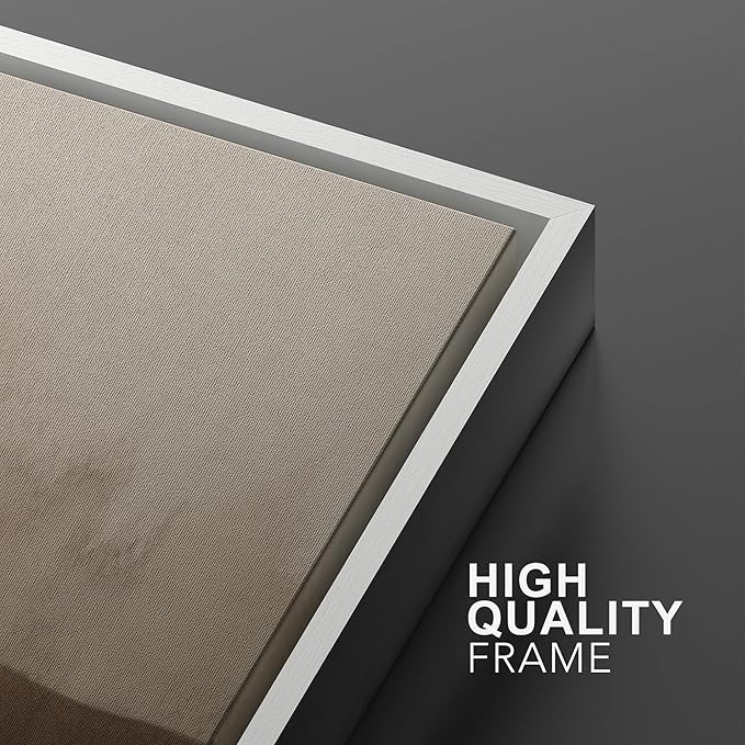 IDEA4WALL Framed Canvas Print Wall Art Set Minimalist Brown Watercolor Landscape Neutral Illustrations Modern Art Decorative Bohemian Calm/Zen for Living Room, Bedroom, Office - 16"x24"x2 White