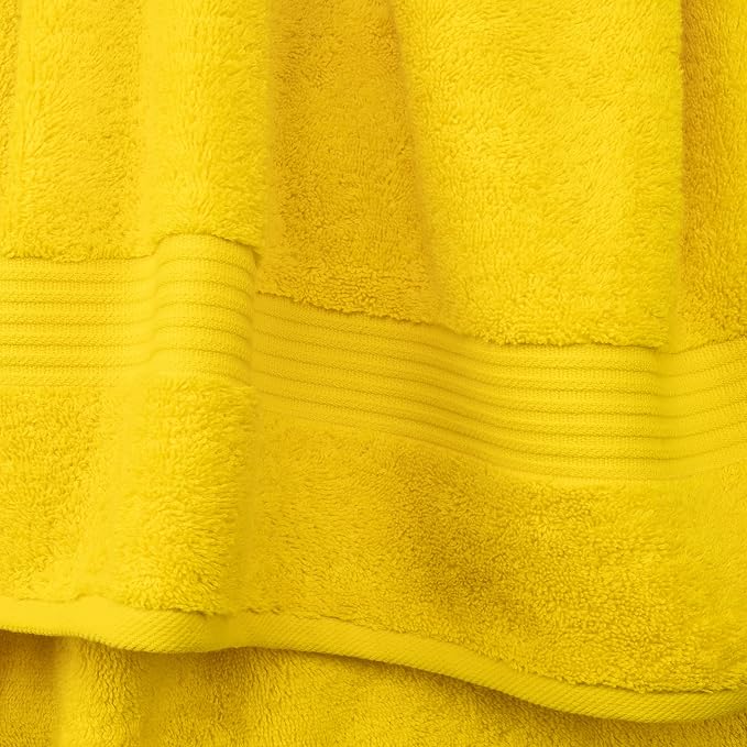 Cotton Paradise 100% Cotton Turkish Towel Set, Soft Absorbent Quick Dry, 6 Piece Towel Set, Yellow