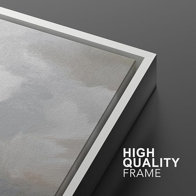 IDEA4WALL Framed Canvas Print Wall Art Set Neutral Brushstroke Abstract Modern Minimalist Illustrations Modern Art Decorative Bohemian Calm/Zen for Living Room, Bedroom, Office - 24"x36"x2 White