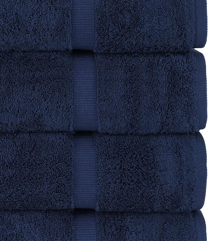 Chakir Turkish Linens | Hotel & Spa Quality 100% Cotton Premium Turkish Towels | Soft & Absorbent (3-Piece Towel Sets, Navy)