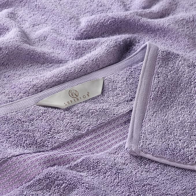 Superior Heritage Egyptian Cotton Bath Towel Set, Large Body Towels for Home Bathroom, Master, Guest Bath Decor, Plush, Absorbent Basics, Spa, Hotel, Resort, Luxury Essentials, Set of 4, Royal Purple
