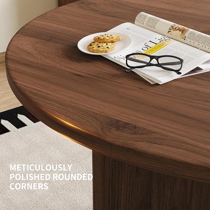 HIPIHOM MDF Round Dining Table 39.4 Inch Modern Minimalist Kitchen Table | V-Leg Sturdy Home Dining Table | Small Apartment Round Table for 4-6 People | Scratch & Water Resistant Easy-Clean Surface