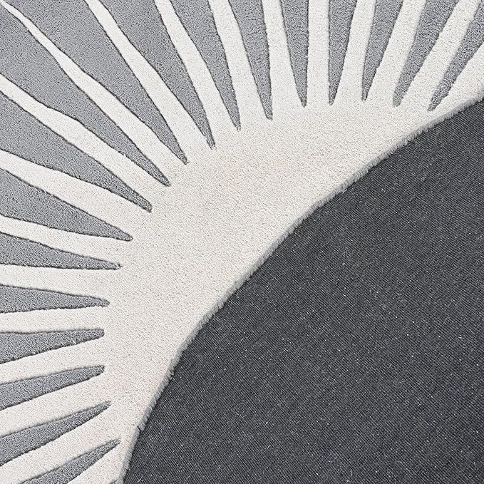 Modern Round Area Rug – Hand-Tufted with 100% NZ Wool, Thick & Soft Circular Carpet for Living Room, Bedroom & Dining Room Decor (Grey, 10' Round)