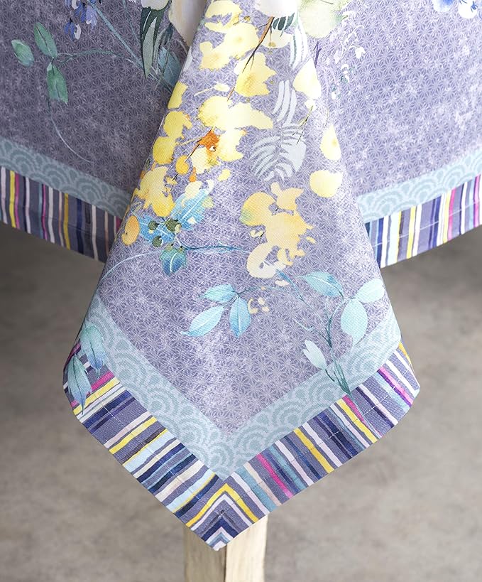 Maison d' Hermine Table Cloth Rectangle Table 100% Cotton 60 x 120 Inches Tablecloth Reusable Decorative for Dining Room Farmhouse Valentines Day Decorations Spring Summer - Sweet Rose Lavender - Lush