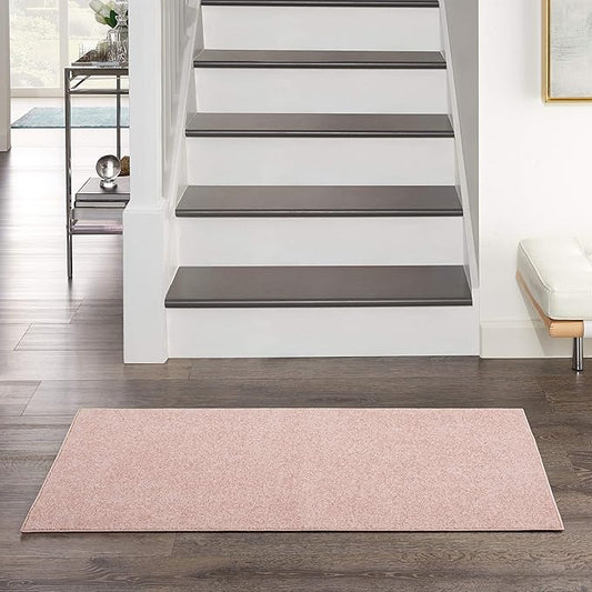 Nourison Home Nourison Essentials Pink 2' x 4' Area Rug - Easy Clean, Non Shedding, Bed Room, Living Room, Dining Room, Kitchen (2' x 4')