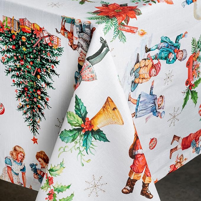 Maison d' Hermine Table Cloth Rectangle Table 100% Cotton 60 x 120 Inches Fall Tablecloth Reusable Everyday Use for Thanksgiving Christmas Decorations Dining Farmhouse Party (Chromo)