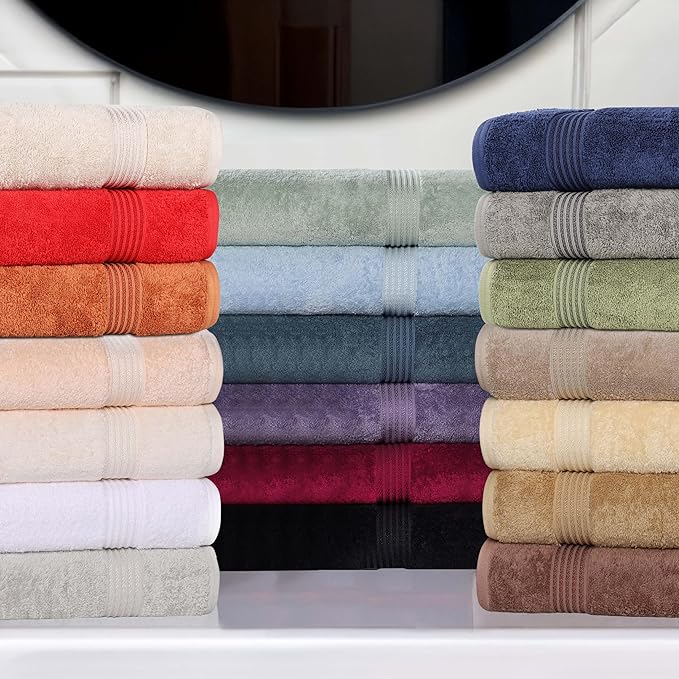 Superior Heritage Egyptian Cotton Face Towel Set, Small Towels for Kitchen, Home Bathroom, Guest Bath, Luxury Essentials, Plush, Absorbent Basics, Washcloths, Spa, Hotel, Resort, Set of 10, Mocha