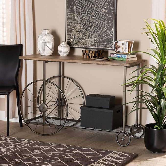 Baxton Studio Console Tables, Natural/Black