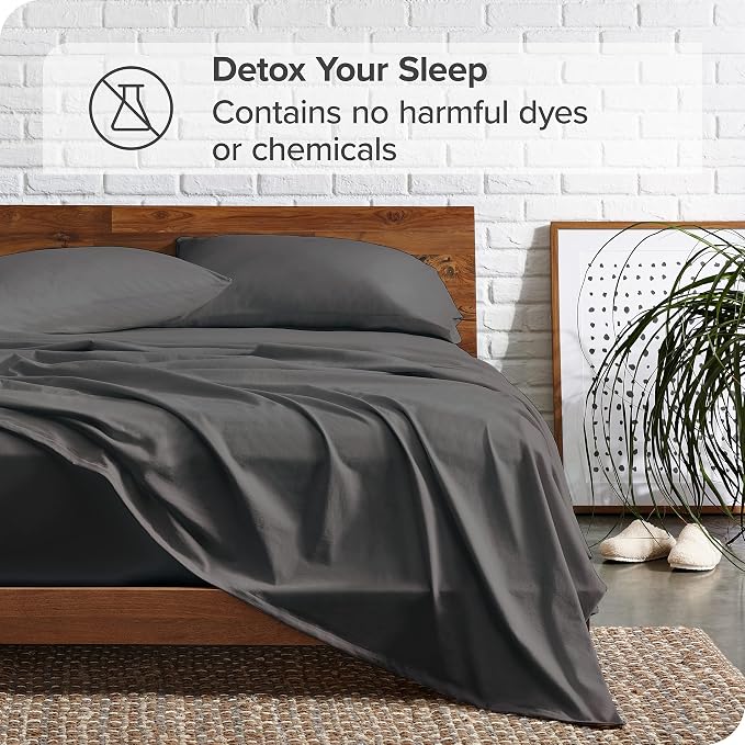 Bare Home Split Queen Sheet Set - 1800 Ultra-Soft Microfiber - Double Brushed - Deep Pockets - Easy Fit - 5 Piece Set - Bedding Sheets & Pillowcases (Split Queen, Grey)