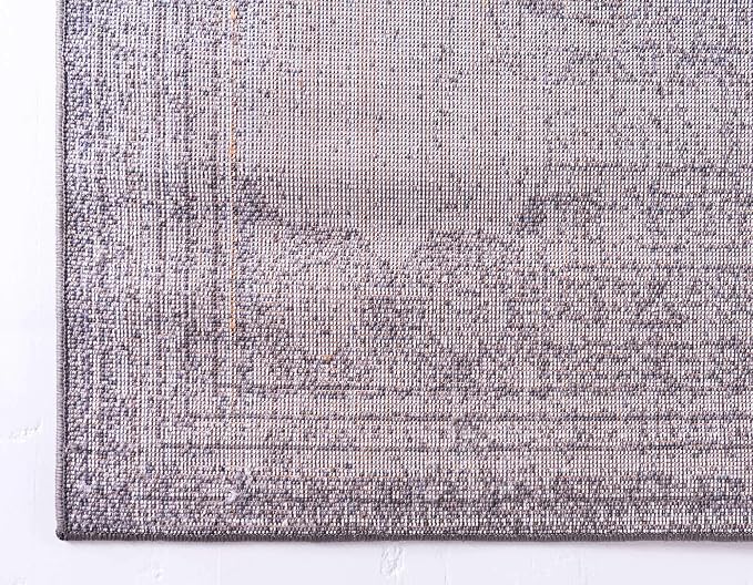 Unique Loom Bromley Collection Area Rug - Wells (2' x 6' 9" Runner, Ivory/ Gray)