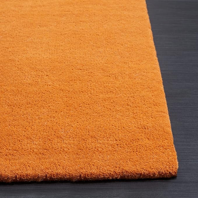 SAFAVIEH Rodeo Drive Collection Area Rug - 6' Square, Green & Rust, Handmade Mid-Century Modern Abstract Wool, Ideal for High Traffic Areas in Living Room, Bedroom (RD860Y)