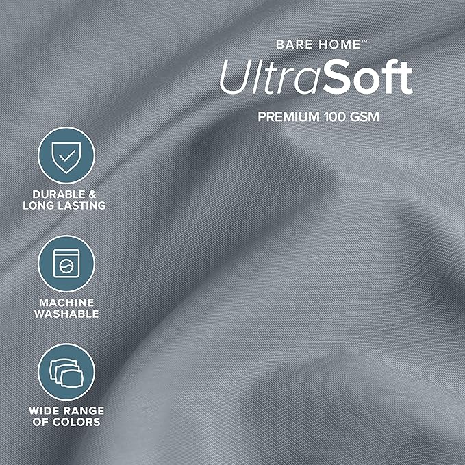 Bare Home Full Sheet Set - 1800 Ultra-Soft Microfiber Full Bed Sheets - Double Brushed - Deep Pockets - Easy Fit - 4 Piece Set - Bedding Sheets & Pillowcases (Full, Steel Blue)