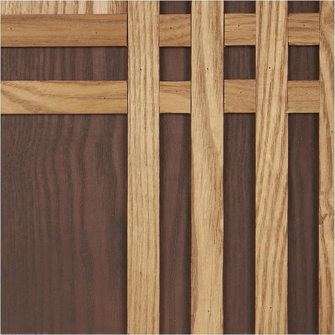 Deco 79 Wooden Geometric Home Wall Decor Carved Two-Toned Striped Wall Sculpture, Set of 2 Wall ArtW, 24" H, Brown