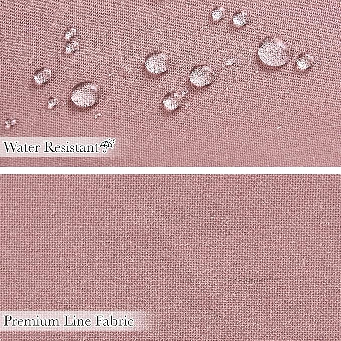 KGORGE Linen Fabric Shower Curtains-Semi Sheer Button Hole Lightweight Waterproof Privacy Light Filtering Shower Curtains for Bathroom Bathtub with 12 Hooks, 72 x 72 inches Long, Dusty Pink, 1 Panel