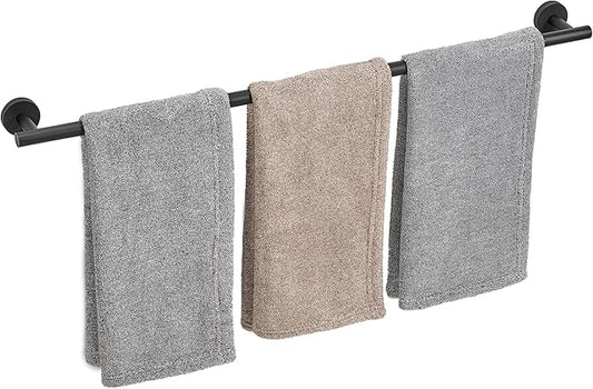 Matte Black Towel Bar, 30 Inch Towel Racks for Bathroom Wall Mounted, Thicken SUS304 Stainless Steel Heavy Duty Hand Towel Holder Organizer, Bathroom Accessories, Total Length 32.5 Inch