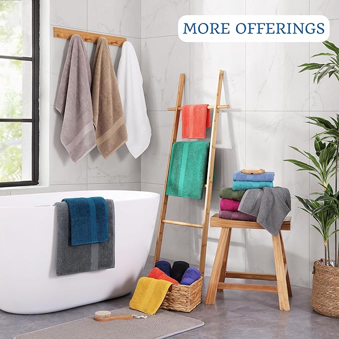 LANE LINEN Bath Towels Pack of 4 (28"x54") - 100% Ring Spun Cotton Bathroom Towel Set - Reinforced Edges, Quick Dry, Soft & Absorbent Large Bath Towels - Lightweight, Perfect for Daily Use - Emerald