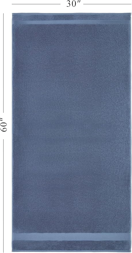 Ozdilek 2-Piece Bath Towels, 30x60 550GSM– 30x60 Inches, 100% Turkish Cotton, Luxury Quick Dry, Extra Large, Fade-Resistant, Eco-Friendly, Spa Towel, Cotton Towel (Ocean Blue)