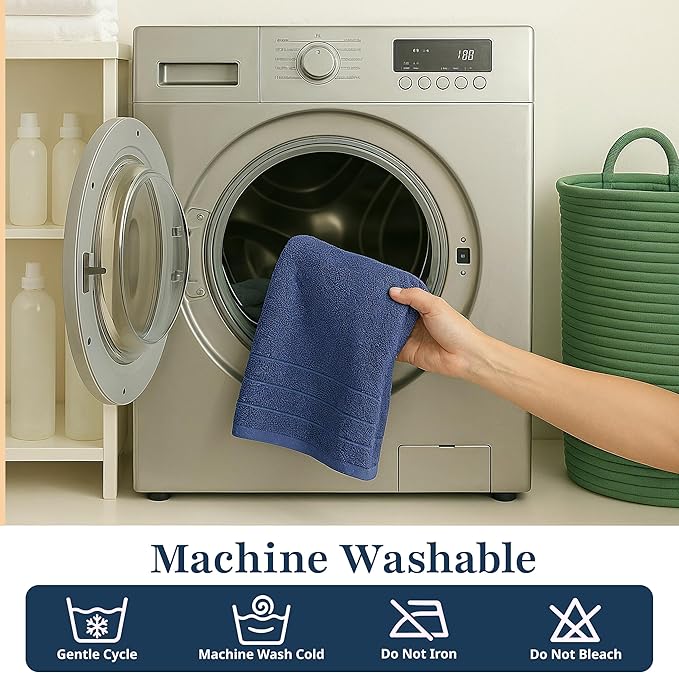 LANE LINEN 4 Pack Hand Towels (16"x28") - 100% Ringspun Cotton Towels Set for Bathroom - Quick Dry, Ultra Soft & Absorbent Large Hand Towel Set - Can be Used for Salon, Spa & Hotel - Cerulean Blue
