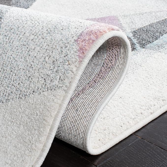 SAFAVIEH Porcello Collection Accent Rug - 4' x 6', Ivory & Pink, Modern Abstract Design, Non-Shedding & Easy Care, Ideal for High Traffic Areas in Entryway, Living Room, Bedroom (PRL6940A)