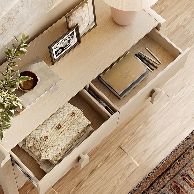 WAMPAT 110.2” W Large Sideboard Buffet Cabinet with Storage,Modern French Kitchen Buffet Cabinet with 12 Drawers,Wood Buffet Table Coffee Wine Bar Console Table for Kitchen,Dining Room,Light Oak