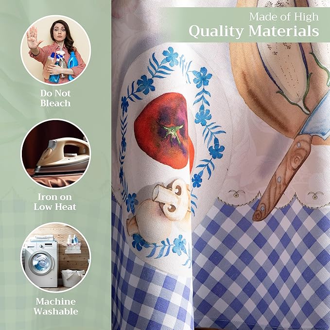 Maison d' Hermine Table Cloth Round Table 100% Cotton 63 Round Inches Tablecloth Reusable Decorative for Dining Room Farmhouse Home Valentines Day Decorations Spring Summer - Gourmand