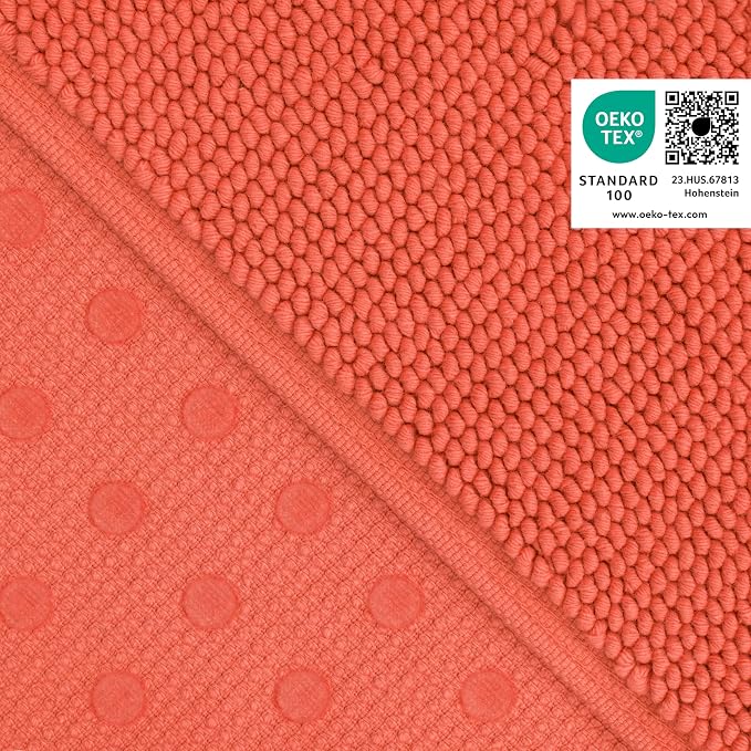 Cotton Paradise 100% Cotton Turkish Bathmat Rug, Soft Absorbent Quick Dry Non Slip, 17x24 Bathmat Rug, Coral