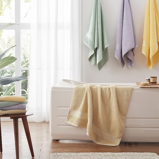COZYART Lavender Luxury Bath Towel Set, Turkish Cotton Hotel Towel Bulk for Bathroom, Thick Bathroom Sets of 6 Pcs with 2 Large Bath Towels, 2 Hand Towels, 2 Washcloths, 650 GSM.