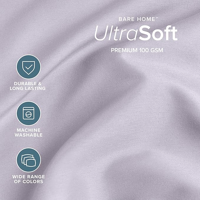 Bare Home California King Sheet Set - 1800 Ultra-Soft Microfiber Cal King Bed Sheets - Double Brushed - Deep Pockets - Easy Fit - 4 Piece Set - Bed Sheets (California King, Light Lavender)