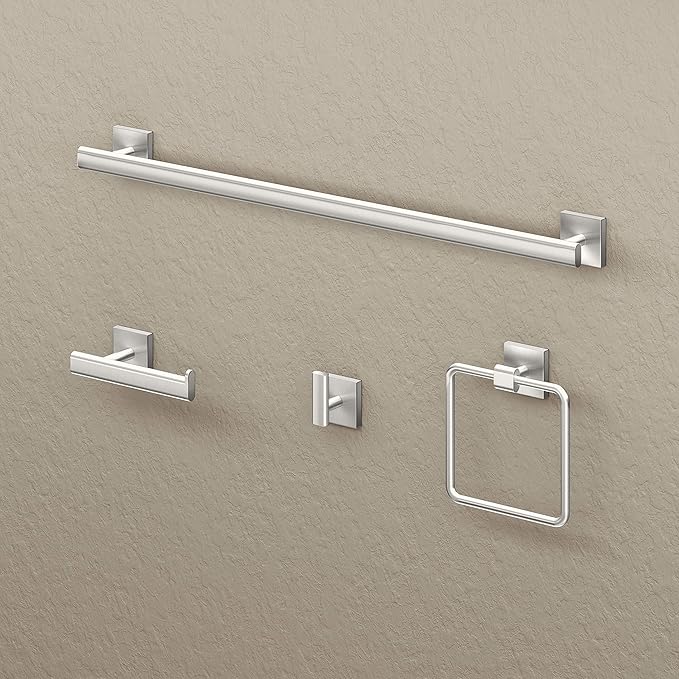 Gatco 4075 Elevate Single Robe Hook, Wall Mounted Hook for Bathroom Towels & Robes, Satin Nickel